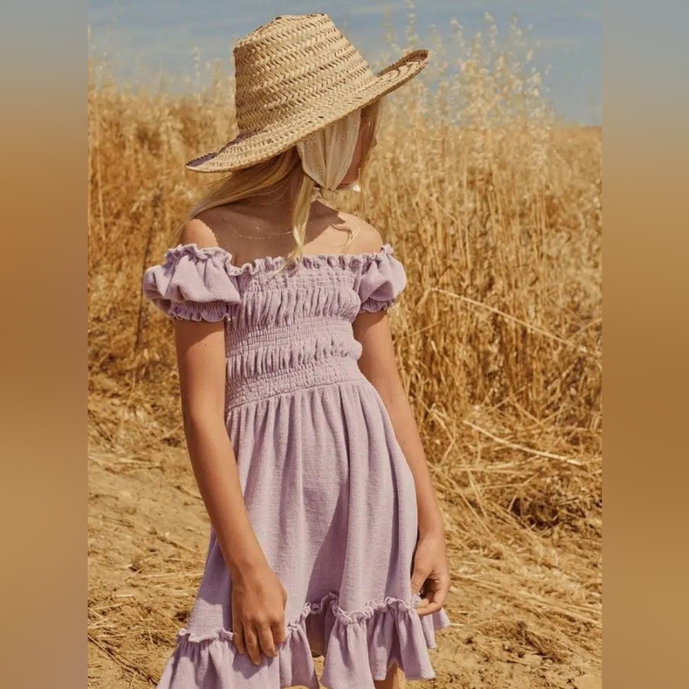 Liilu Terry Smocked Dress in "Lavender", Size 2Y